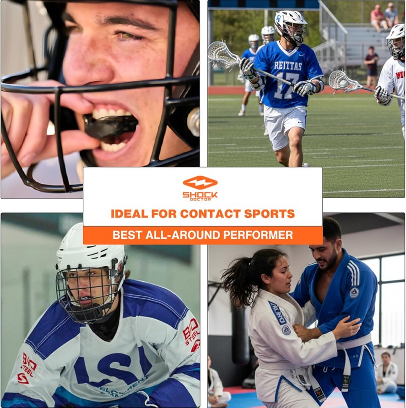 Shock Doctor Mouth Guard - Heavy Duty Sports Protection for Hockey, Lacrosse, Baseball & Wrestling | Custom Fit, Adult & Youth Sizes