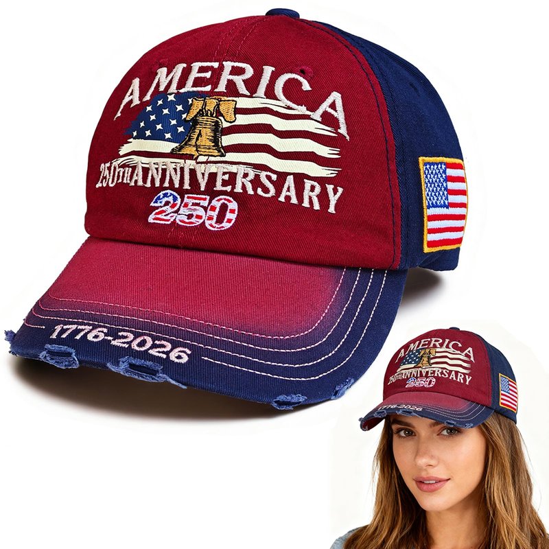 250th Anniversary USA Hat, 250 Year American Patriotic Retro Baseball Caps, United States Cap America Freedom Gifts Men Women (1 Pc)