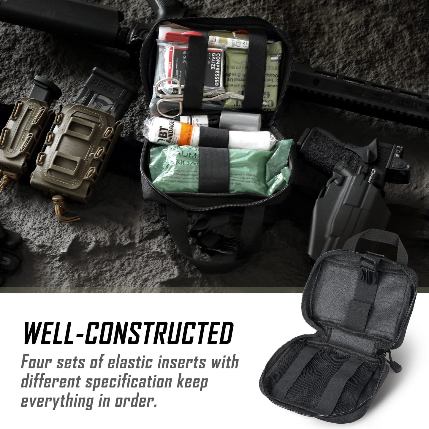 LIVANS Tactical IFAK Pouch, Rip Away Molle First Aid Bag Tear-Away Medical Pouch Emergency EMT Bag for Travel Outdoor Hiking(Pouch Only, First Aid Kits NOT Included)
