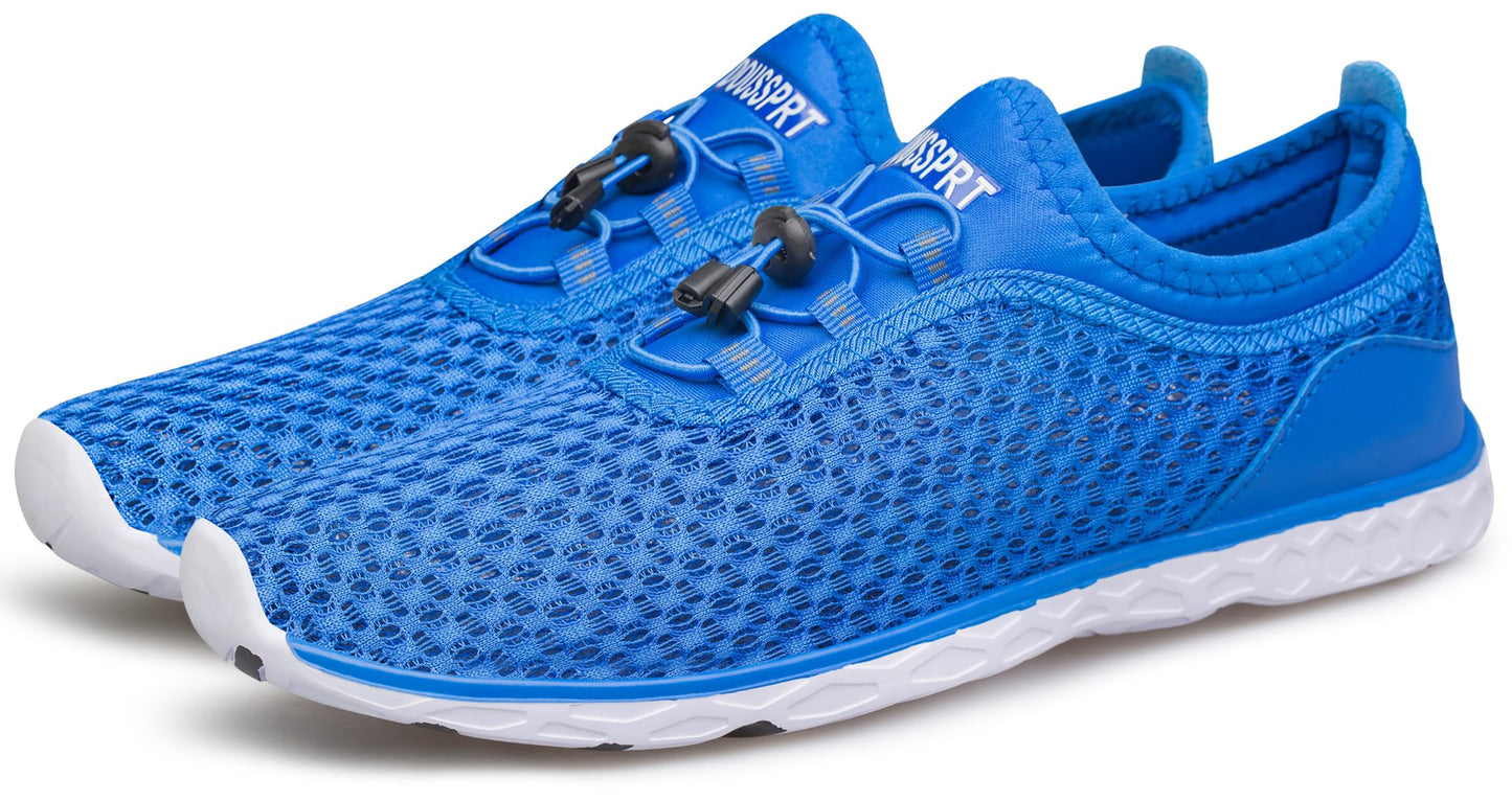 DOUSSPRT Men's Water Shoes Quick Drying Sports Aqua Shoes RoyalBlue Size 8.5