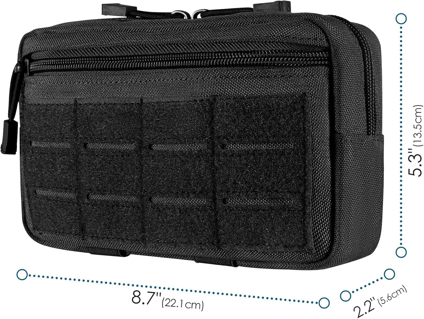 Tactical Molle Admin Pouch - Multi-Purpose Tool Bag for Backpacks & Vests | US Flag Patch & Keychain