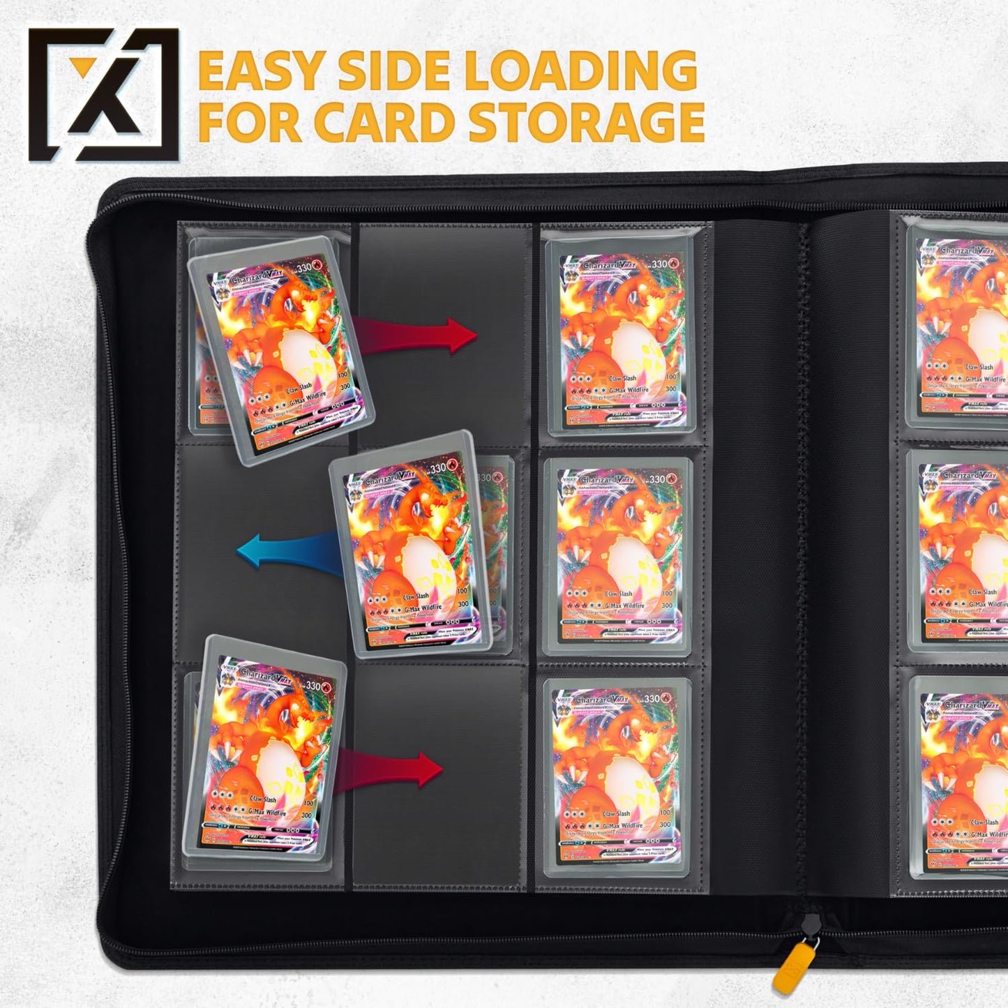 X PRO Top Load Card Binder - Compatible with Top-loading Card Cases - Fits 252 | 20 Premium Loaders Included | 9-Pocket Ringless Double-Sided Pages | Storage for TCG & Sports Cards
