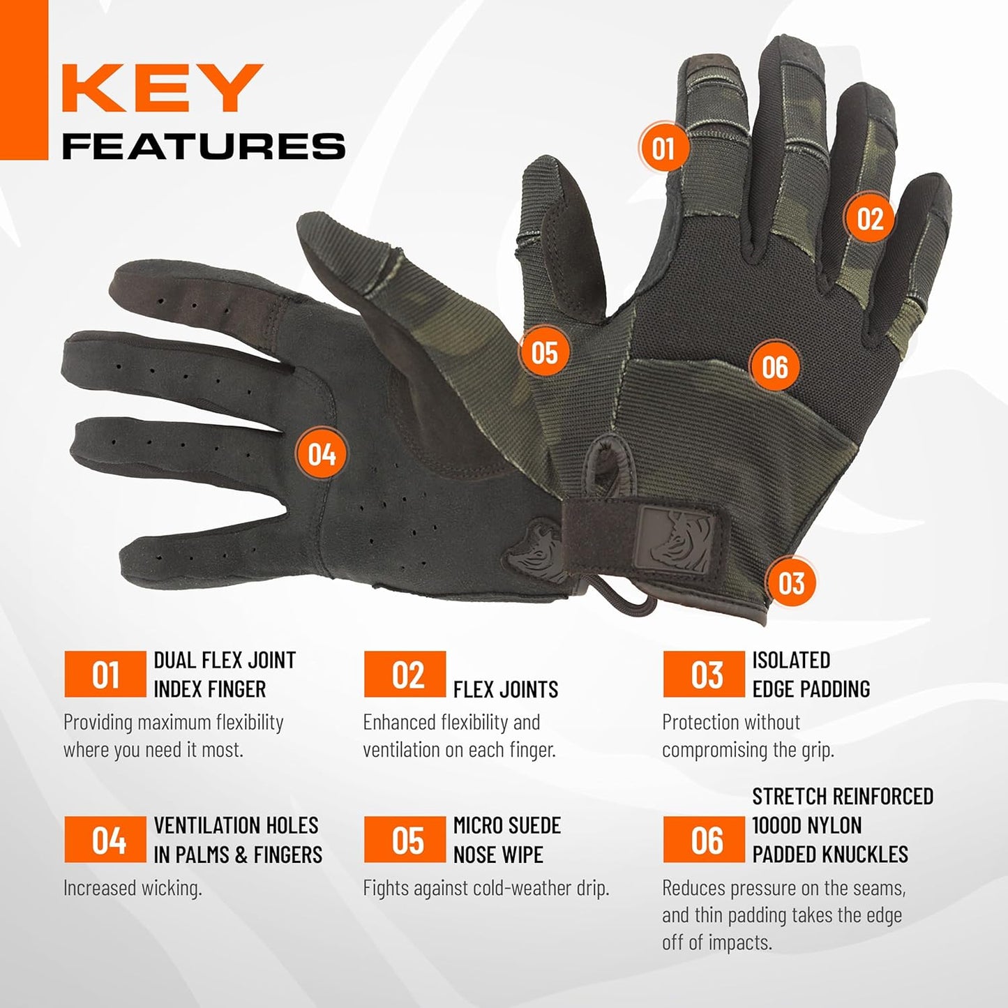 FDT Alpha Shooting Sports Gloves - Full Dexterity, Touchscreen Compatible, Breathable | 1 Pair
