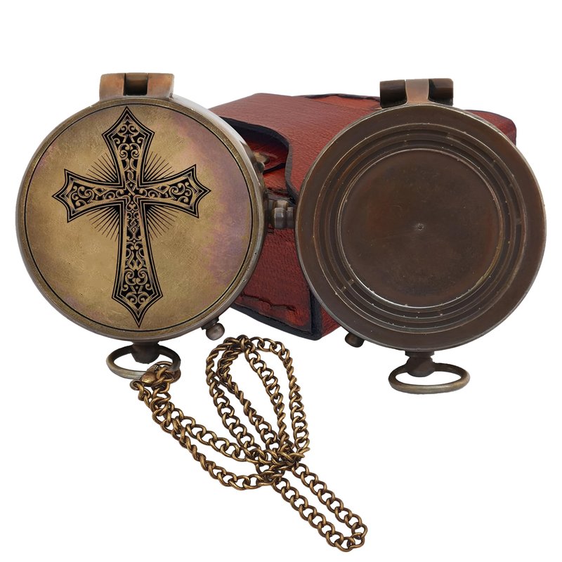 Baptism Gift Personalized Keepsake Compass Engraved Cross and Be Strong and Courageous, Confirmation Gift Ideas, Gift of Faith. Missionary