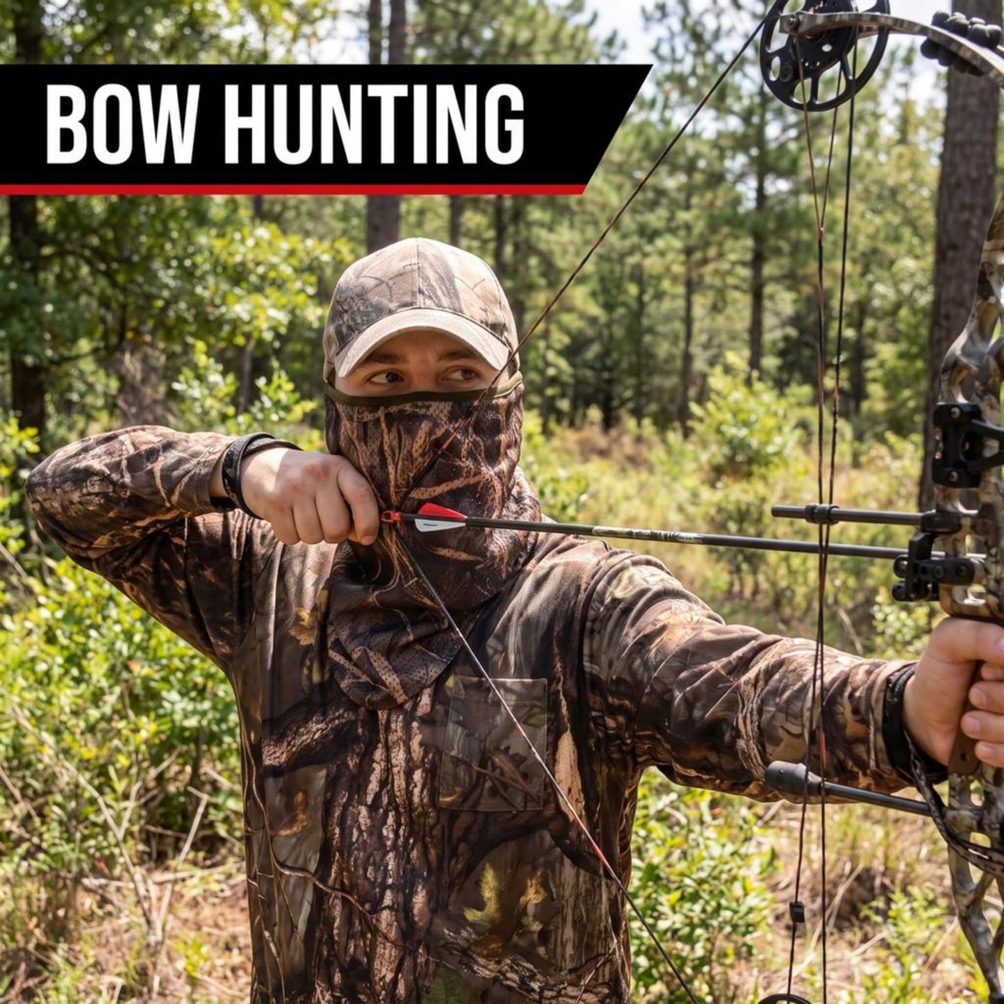 Camo Turkey Hunting Mask - Lightweight Camouflage Face Netting for Men
