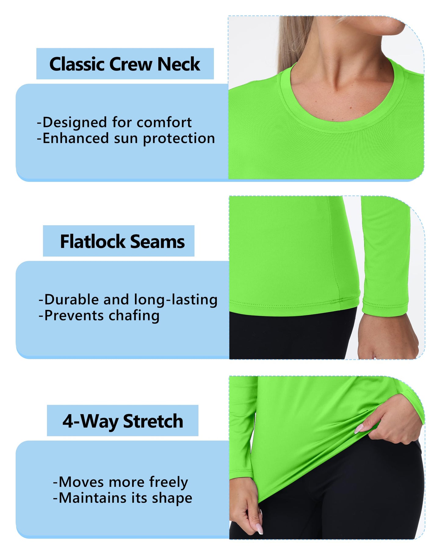 isnowood Women's Sun Protection Long Sleeve Shirts, UPF 50+ UV Swim Rash Guard Shirt, Lightweight Workout Hiking Running Tops