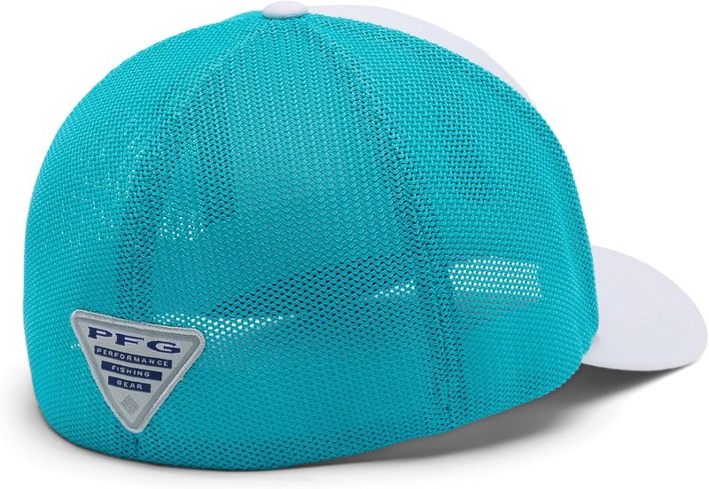 Columbia PFG Fish Flag Mesh Ball Cap - Unisex White/Guava Pink | Size L/XL