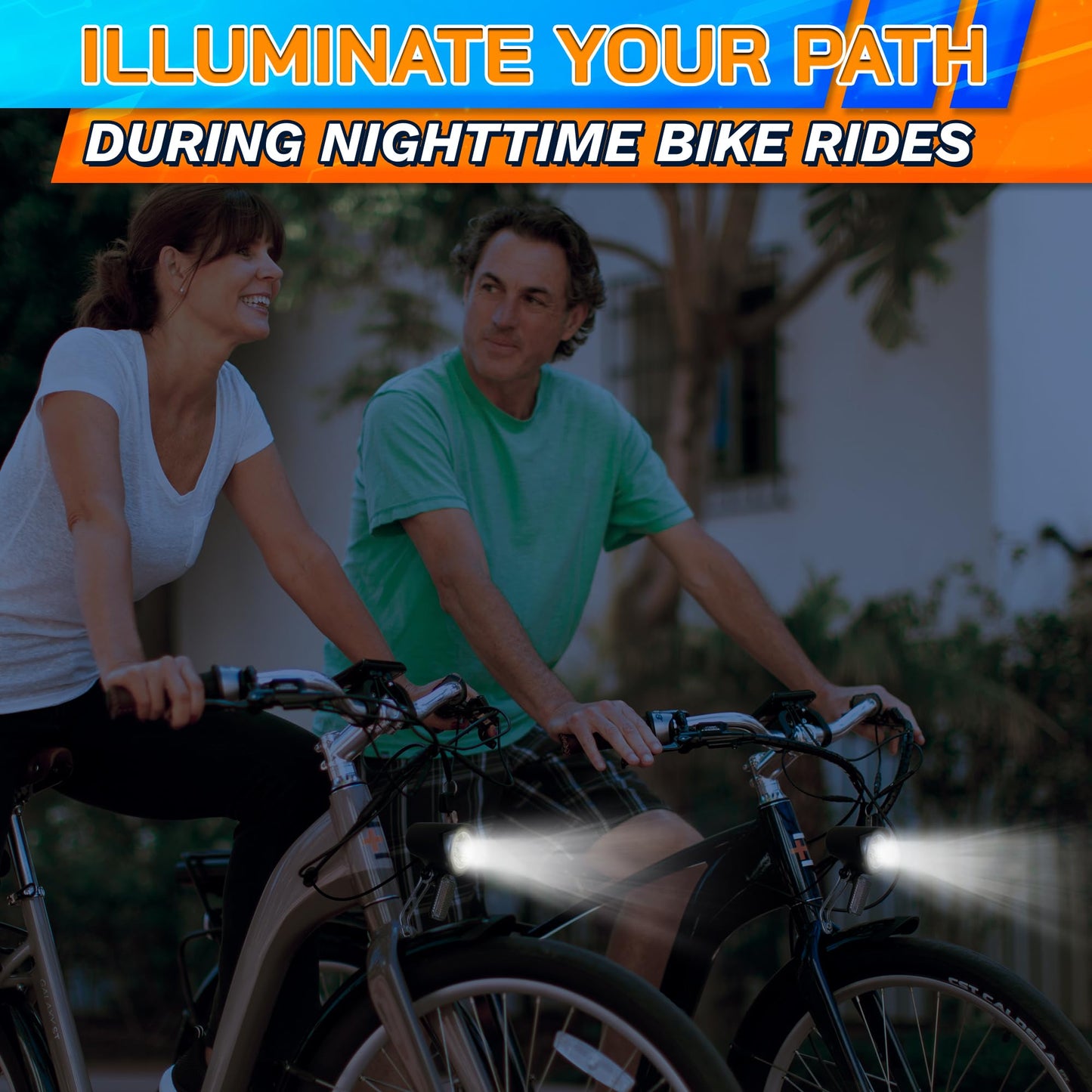 Headlight for Ebike 2 Pin Connector 6-60V - Easy to Install Ebike Light with LED Bulb and Reliable Stainless Steel Bracket, 20 Lm Lights Output, Weather Resistant - E Bike Light for Night Riding