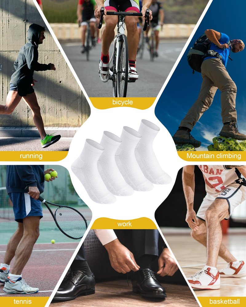 Langyiwee 30 Pack Cotton Men Athletic Ankle Socks Bulk Moisture Cushioned Wicking Quarter Sports Socks for Men Women