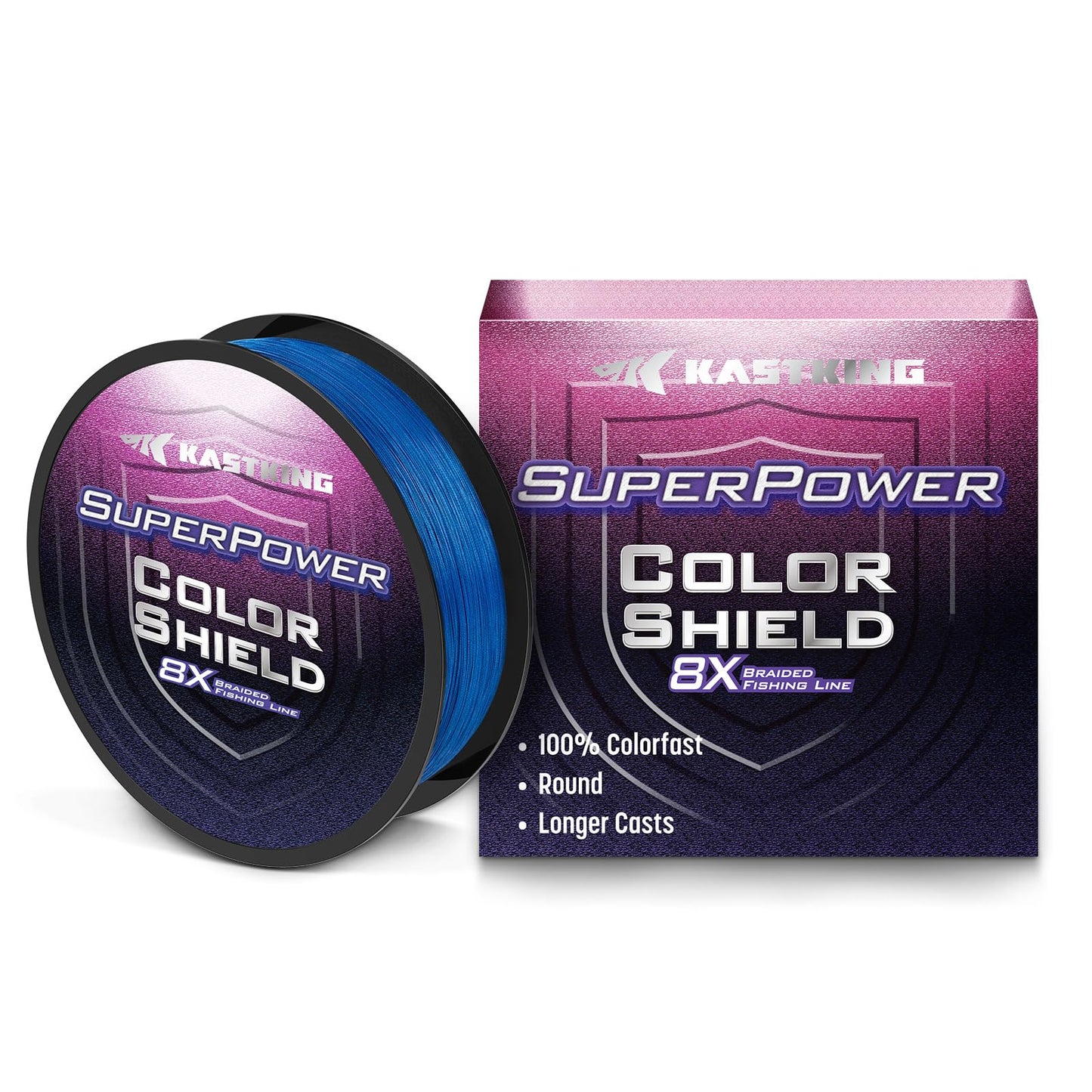 KastKing Superpower ColorShield Braided Fishing Line, Blue,10LB,150Yards,X8