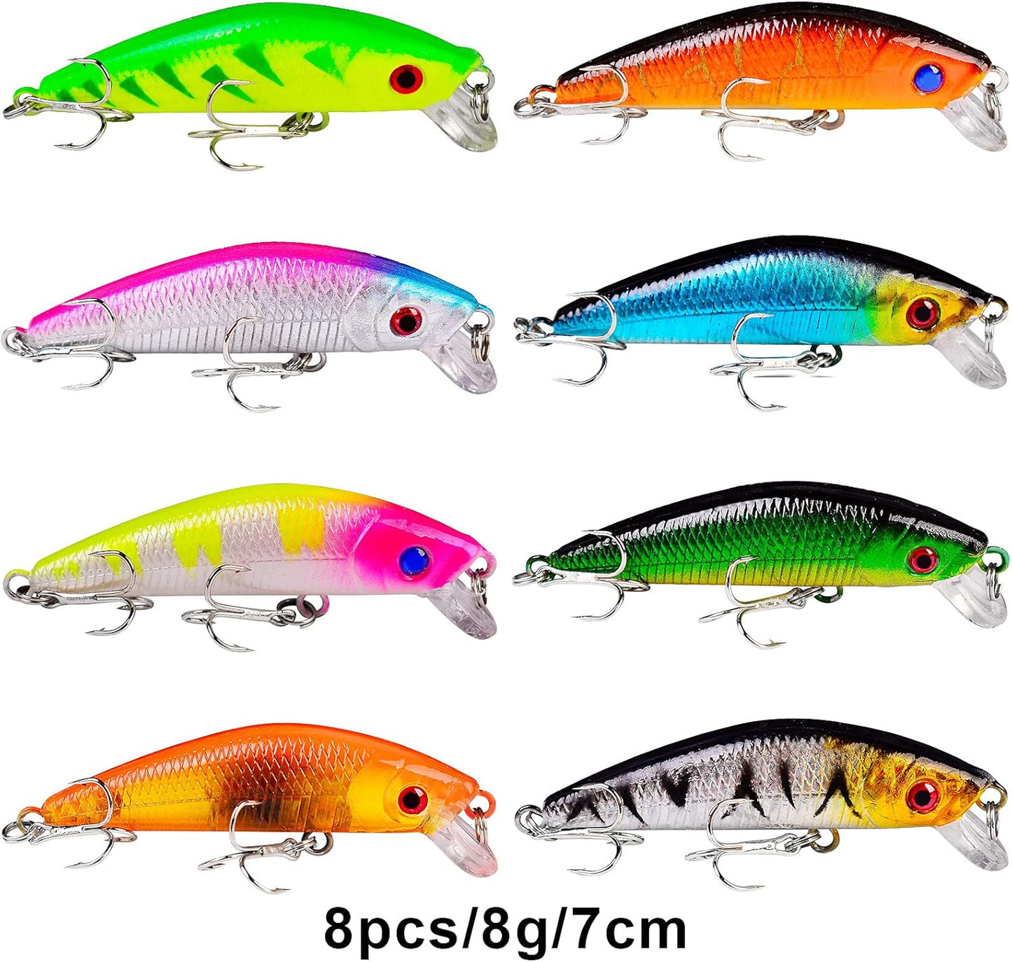 Bass Fishing Lures Kit - Topwater Hard Baits & Crankbaits for Freshwater & Saltwater | 12-Piece Set
