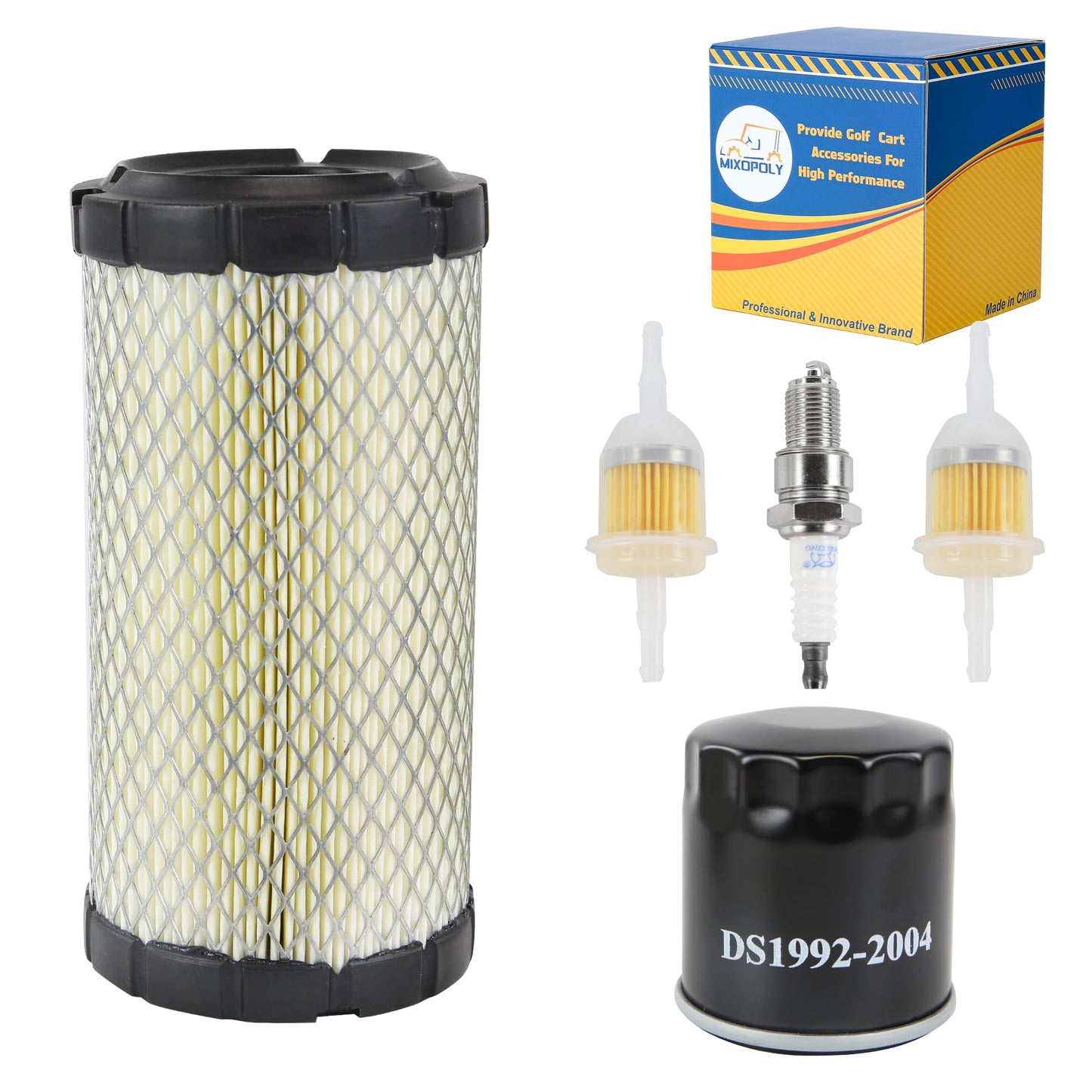 Mixopoly Golf Cart Tune Up Kit AM1220301 for Club Car Precedent 2004-up Gas with FE290 FE350 Kawasaki Motor, Air Oil Fuel Filter and Spark Plug Engine Maintenance Kit