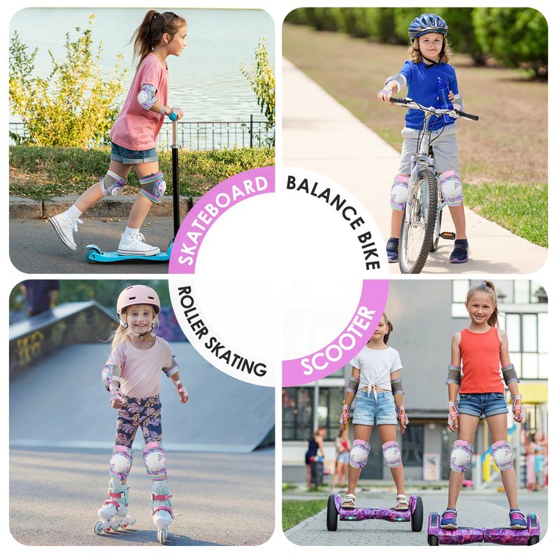BOSONER Kids/Youth Knee Pad Elbow Pads for Roller Skates Cycling BMX Bike Skateboard Inline Rollerblading, Skating Skatings Scooter Riding Sports