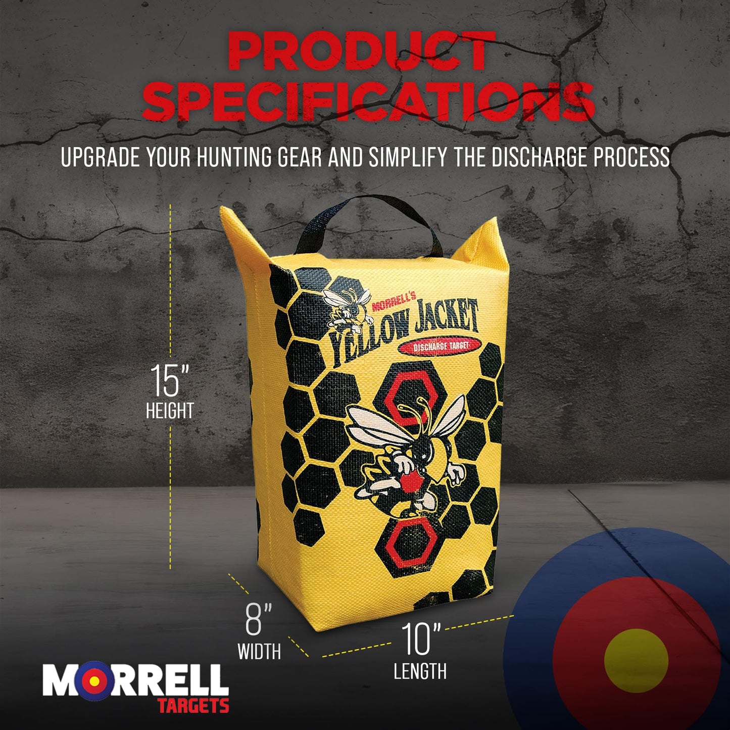 Morrell Yellow Jacket Weather Resistant Portable Final Shot Hunting Compound Crossbow Discharge Archery Bag Target w/Carry Handle, Yellow (2 Pack)