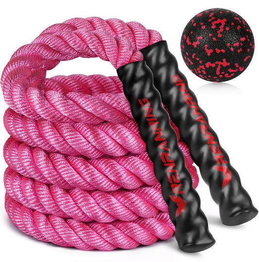 3lb Weighted Jump Rope for Fitness - Upgraded Cozy Handle Heavy Jump Ropes for Men & Women, Adult Skipping Weekly Guide for Home Gym Power Training, Improve Strength and Building Muscle