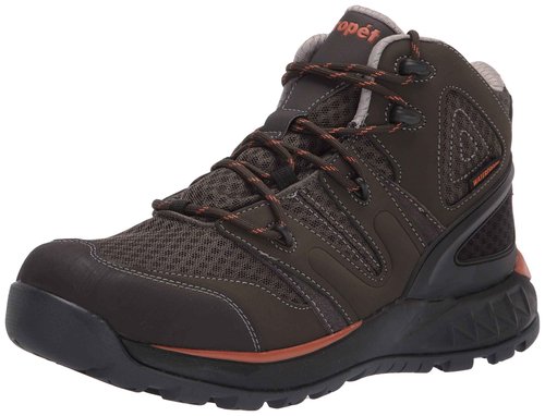 Propét Men's Veymont Waterproof Hiking Boots, Gunsmoke/Orange, 11 Medium US