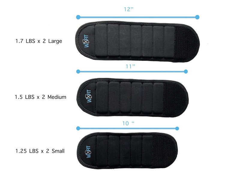 W8FIT Adjustable Wearable Wrist Arm Weights for Walking, Fitness, and Physical Therapy (3 LBS SET 1.5 LBS each) MEDIUM