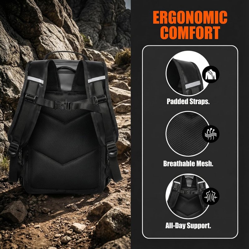 Miramrax Waterproof Dry Bag Backpack - 30L Tactical Design for Kayaking, Hiking, and Travel | Black