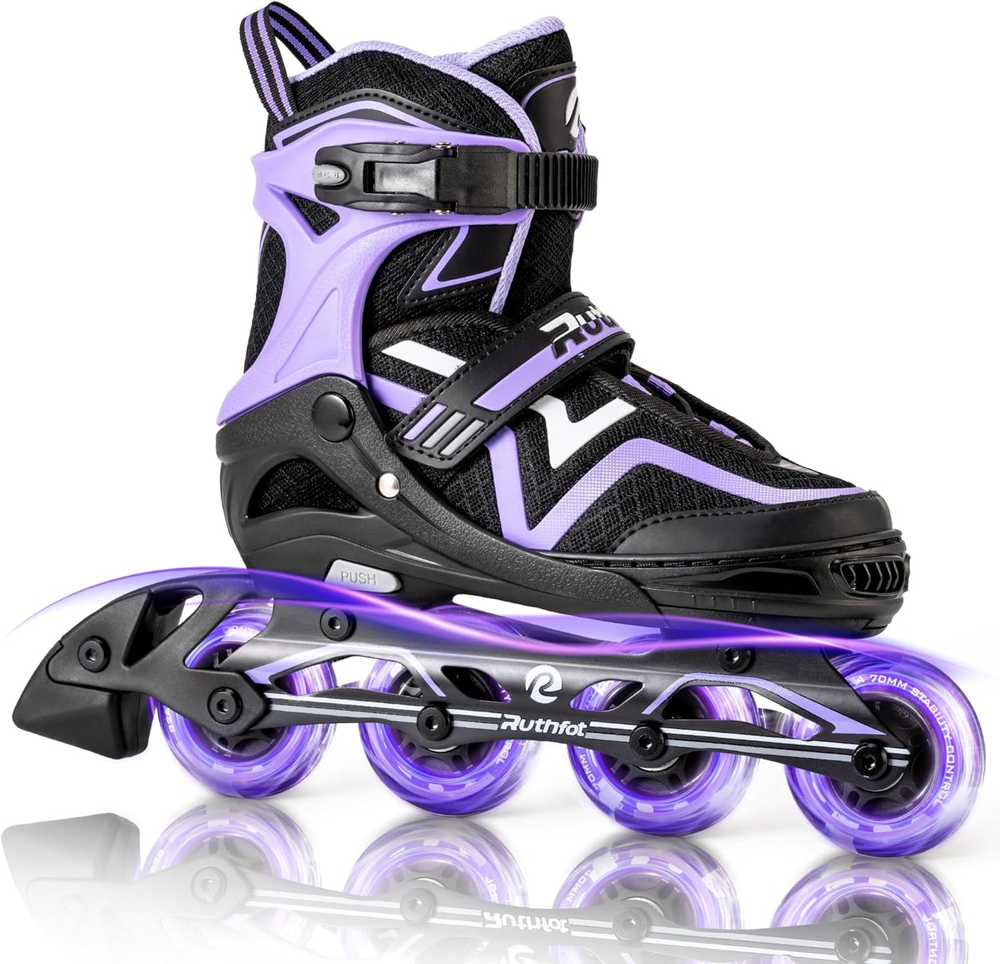 Adjustable Inline Skates for Boys & Girls - Full Light Up Wheels | Outdoor Rollerskates for Kids & Women