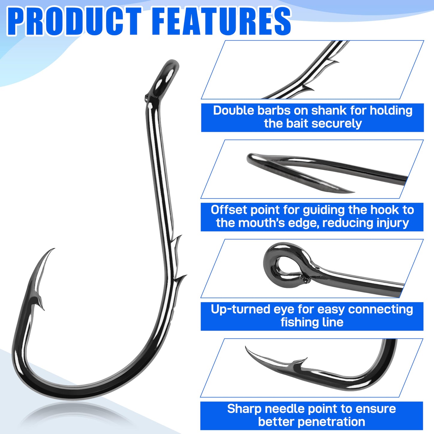 150pcs Octopus Baitholder Fishing Hooks, Double-Barb Shank Bait Holder Hook