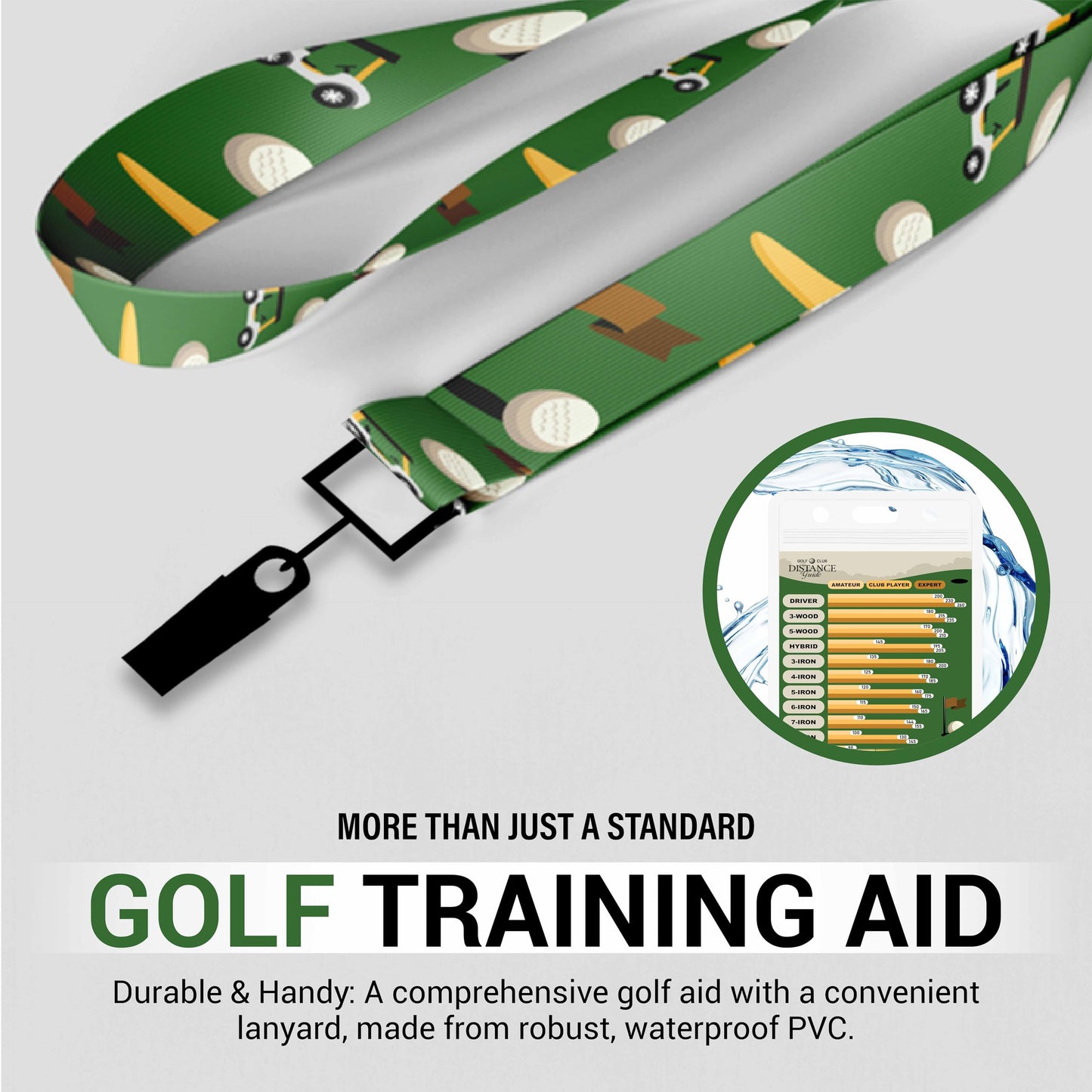 Sunsella Golf Club Range Chart & Golfing Rules Reference Guide | Club Yardage Distance Finder | Ideal Golf Bag Accessory & Golf Practice | Training Aids | Made in USA | Pocket Sized 3.54 in x 5.12 in