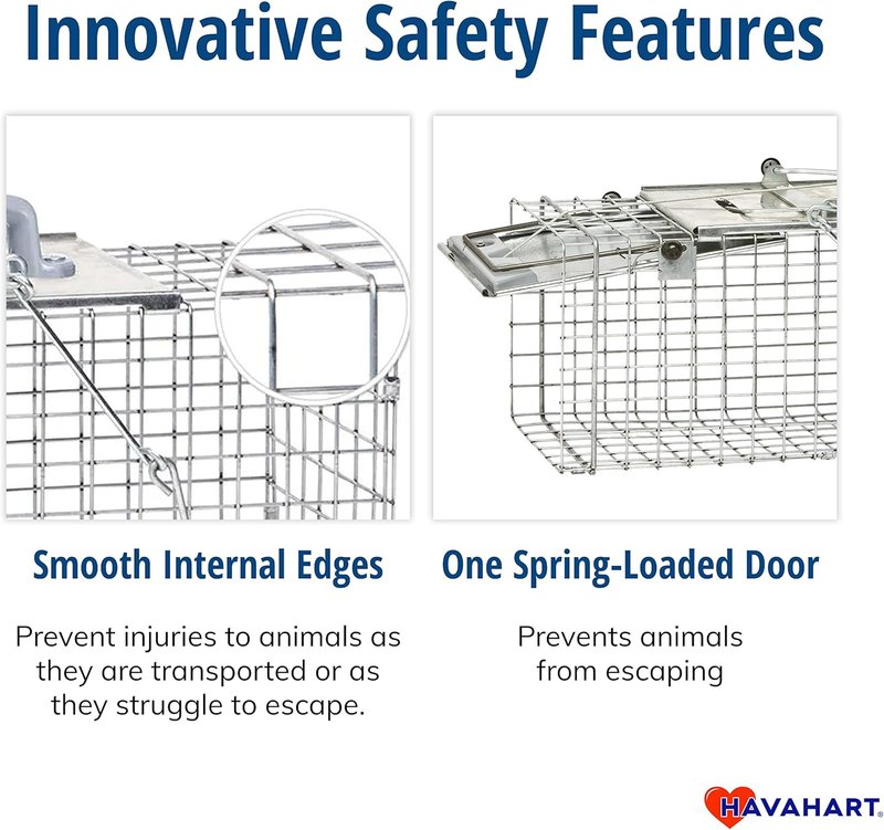 Humane Live Animal Trap - Easy-Set 1-Door Design for Squirrels, Rabbits & Skunks | Durable Steel Construction