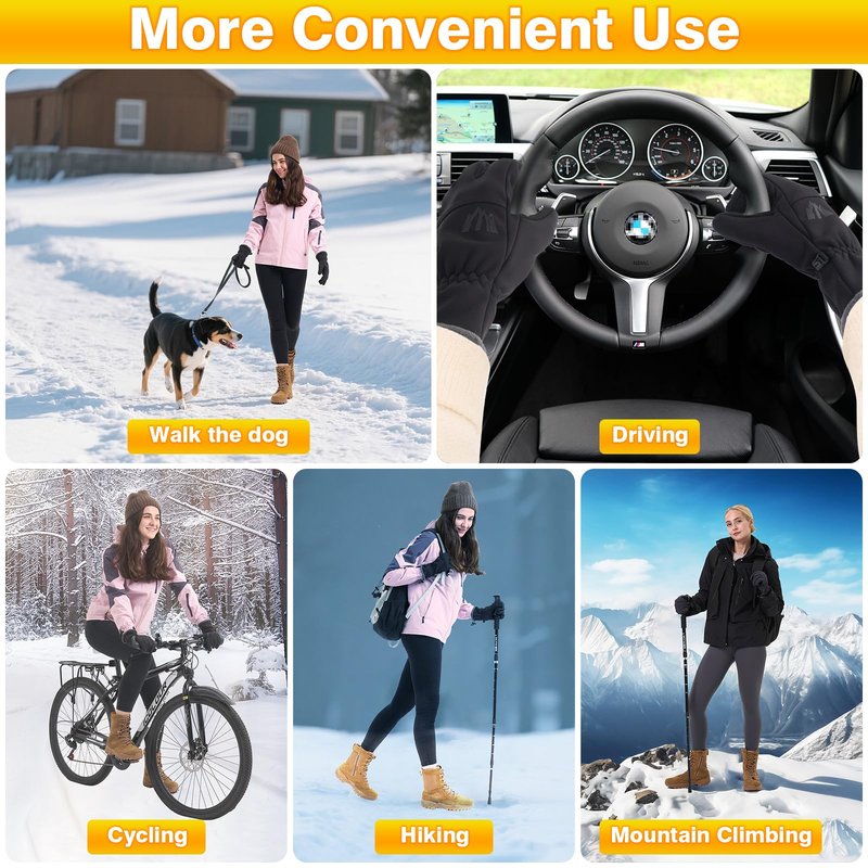 Moon Kitty Women’s Winter Running Gloves Cold Weather Gloves Windproof Thermal with Touchscreen Fingers for Women Men Jogging Driving Cycling Biking Outdoor Sports Daily Work