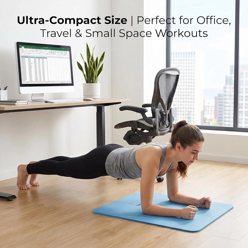 Mini Yoga Mat - Non-Slip Grip & Alignment System | Portable Meditation & Exercise Pad