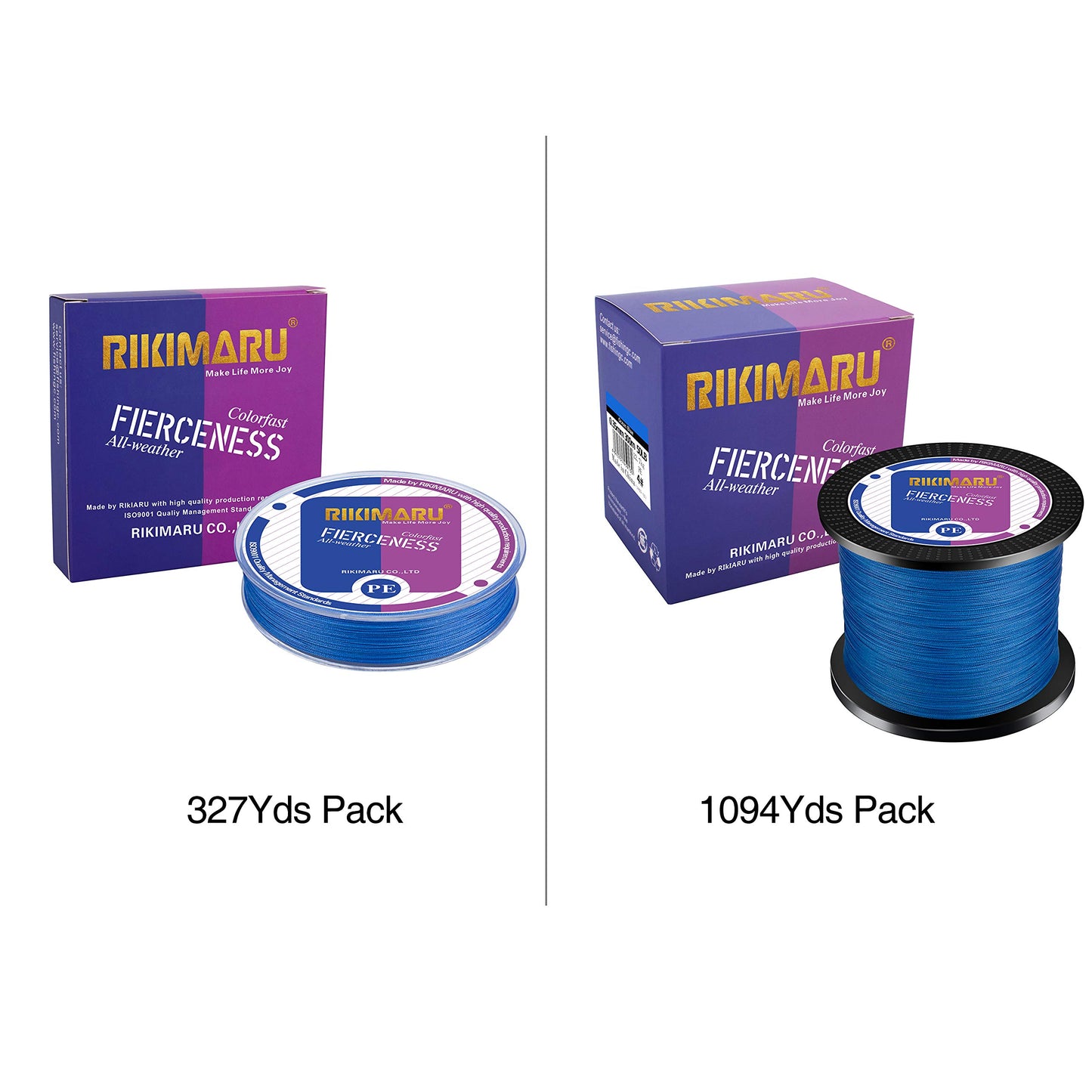 Braided Fishing Line Abrasion Resistant Superline Zero Stretch&Low Memory Extra Thin Diameter Blue 327Yds,50LB