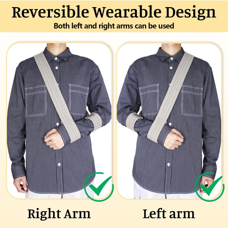 SHFGYG 2-Pack Arm Sling,Adjustable Arm Support Strap,Shoulder Immobilizer for Women Men,Black & Gray Forearm Strap for Elbow Wrist Injury, Torn Rotator Cuff, Clavicle Injury Broken