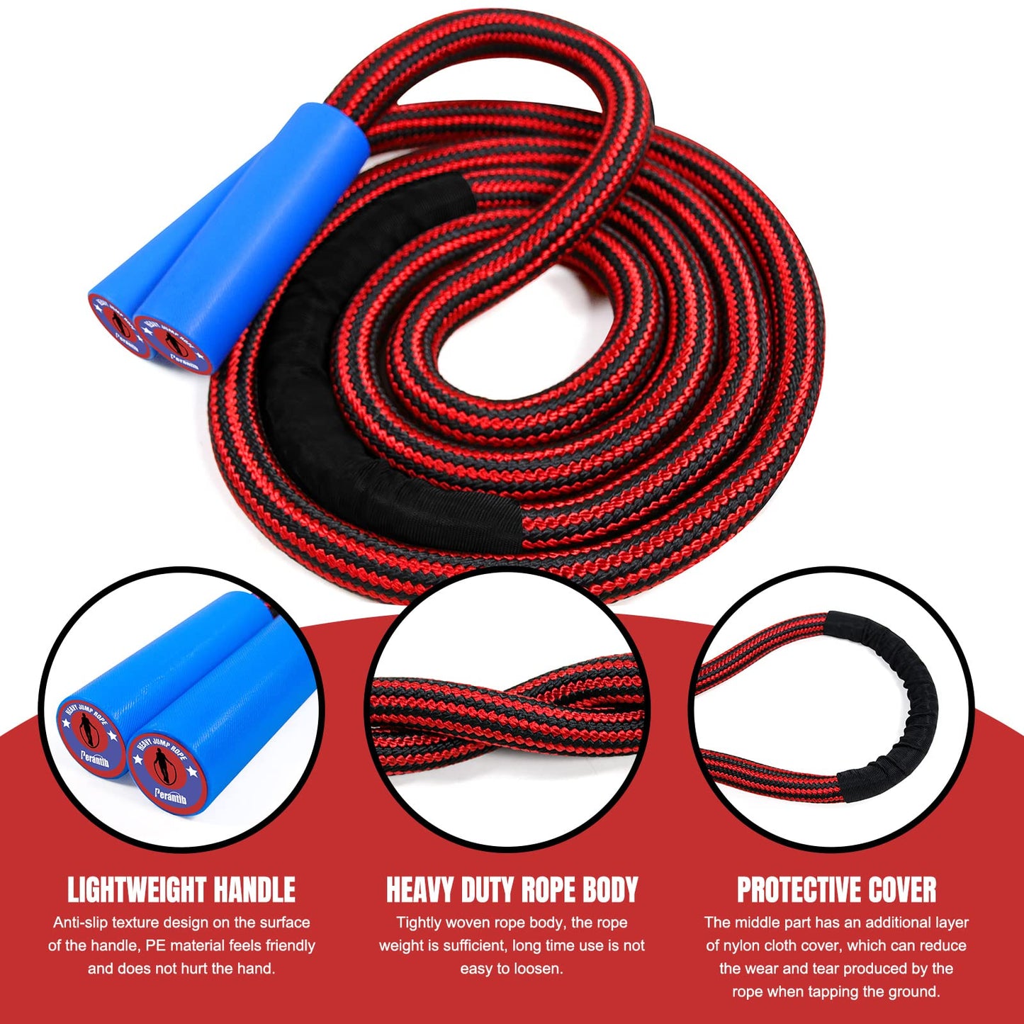 Weighted Jump Ropes with 360 Degree Rotation Handle.1 Inch 3LB Heavy Jump Rope for men and women,jump ropes for fitness