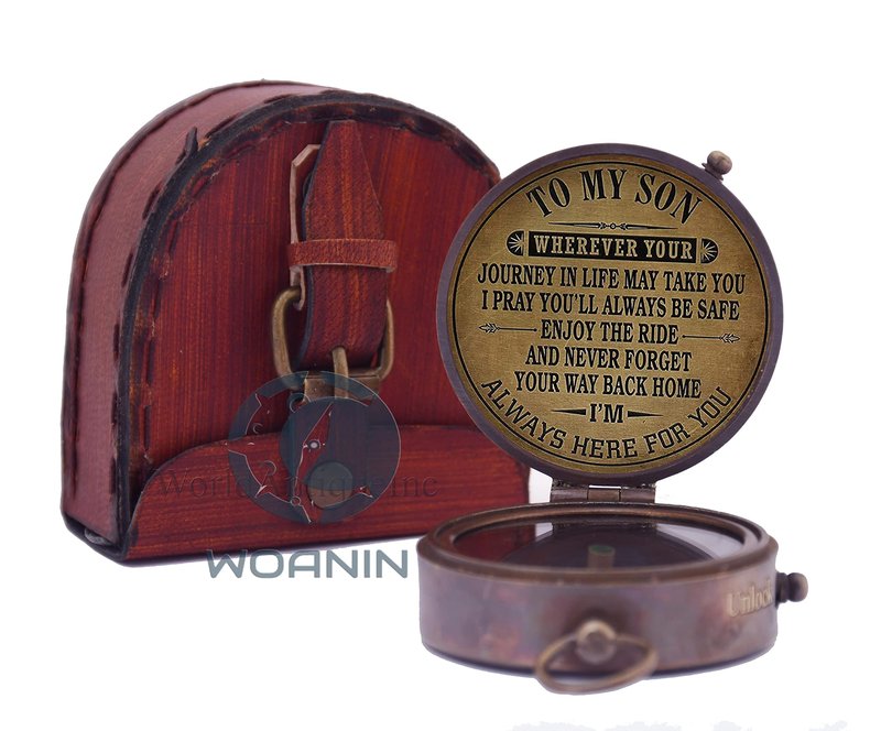 WOANIN Compass with Case/Gift for Son/to My Son Gifts/Mom to Son Gift ((to My Son))
