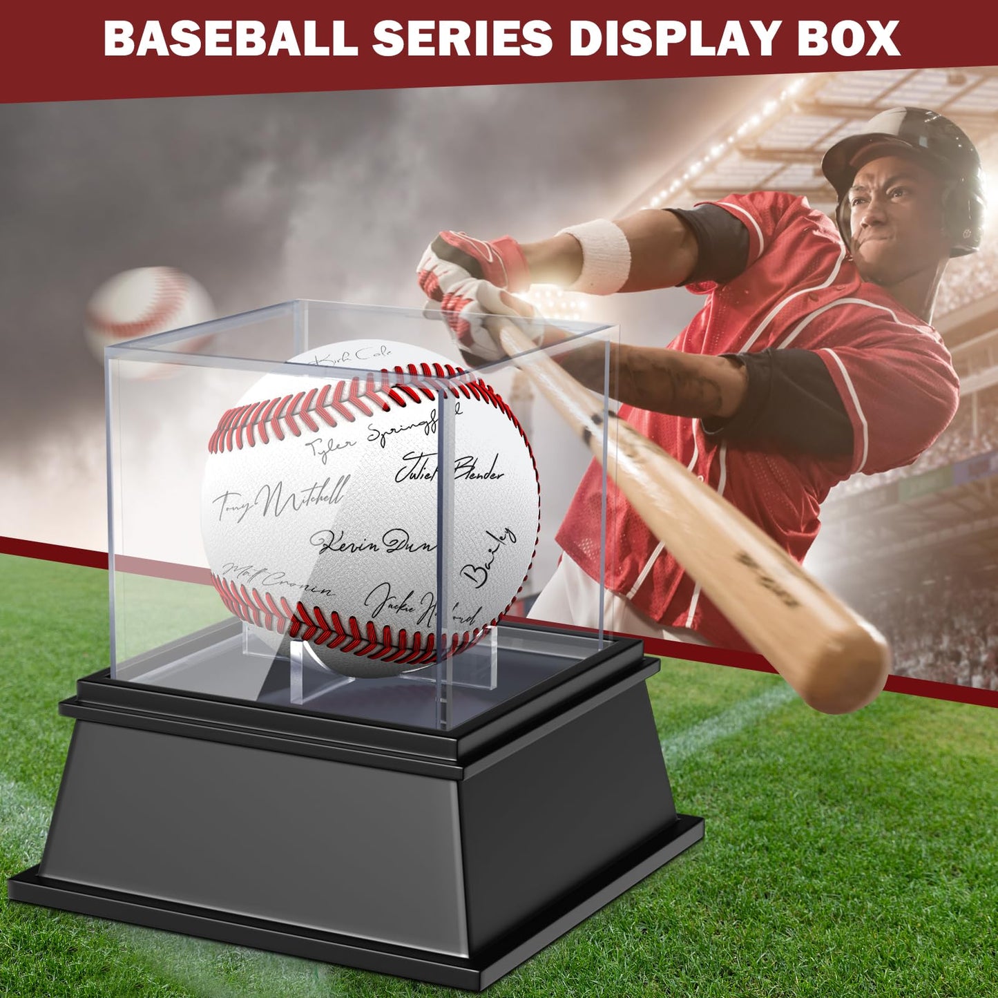 Leffis Baseball Display Case, Baseball Holder Display Case, Acrylic UV Protected Baseball Case for Display, for Autographed Baseball