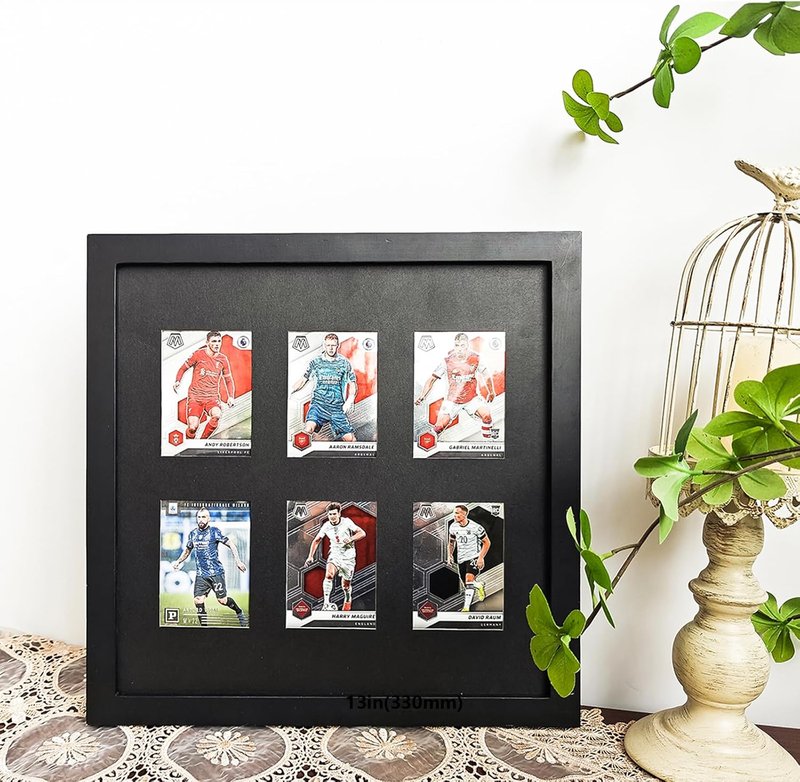 Baseball Display Card Box - 6 Graded Sports Trading Card Frames with UV Protection | Black
