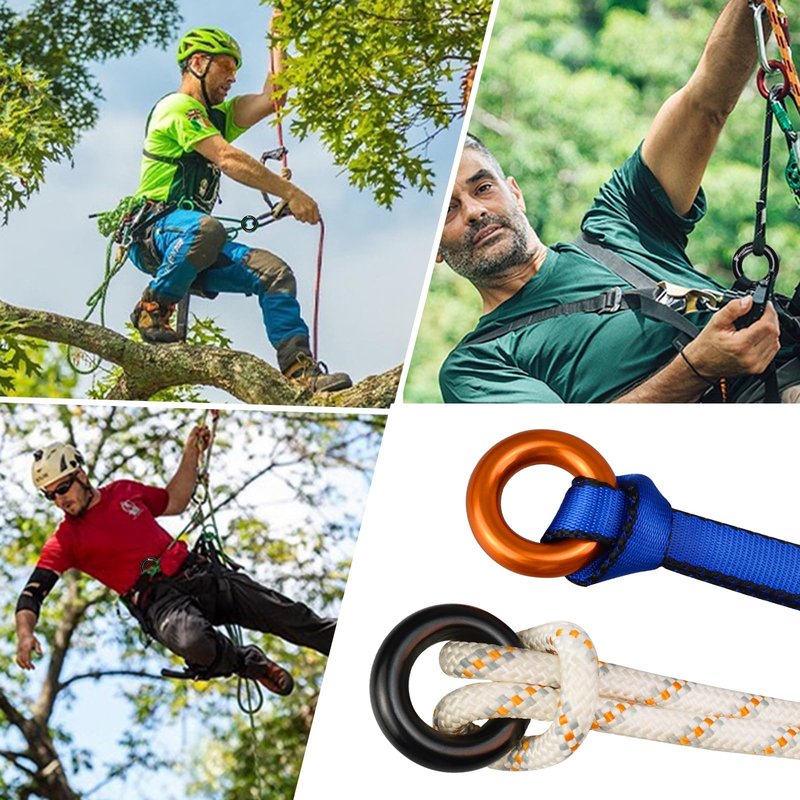TFTICFH 25kN Rappel Ring, Aluminum Climbing O-Ring, High Strength Durable Tension Ring for Rock Climbing Arborist Hammock Rescue Slackline Rigging Tree Climbing Rappelling,2pc