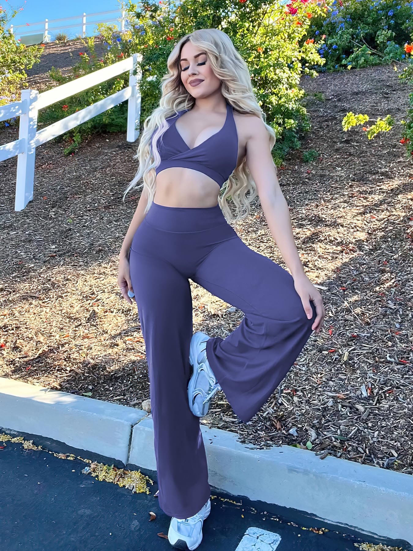 YEOREO Workout Leggings Womens No Front Seam Straight Leggings 31.5" High Waist Buttery Eddiy Gym Yoga Pants Deep Cobalt XXL