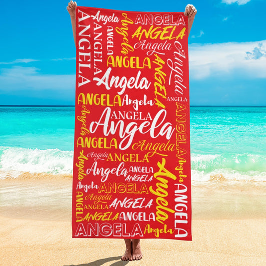 Esmtuaij Personalized Beach Towels for Kids and Adults, Custom Beach Towels with Name, Custom Quick-Drying Travel & Pool & Beach Towels,Customized Gifts for Women & Men & Children