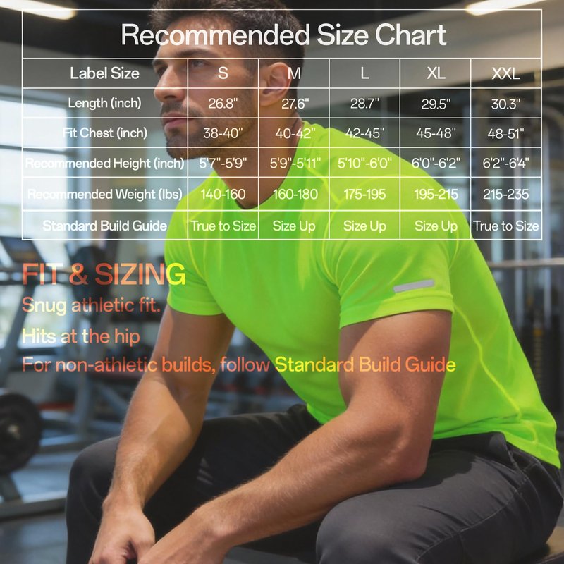 RGJU Workout Shirt Men Moisture Wicking Running T-Shirt(neon Pink,M)