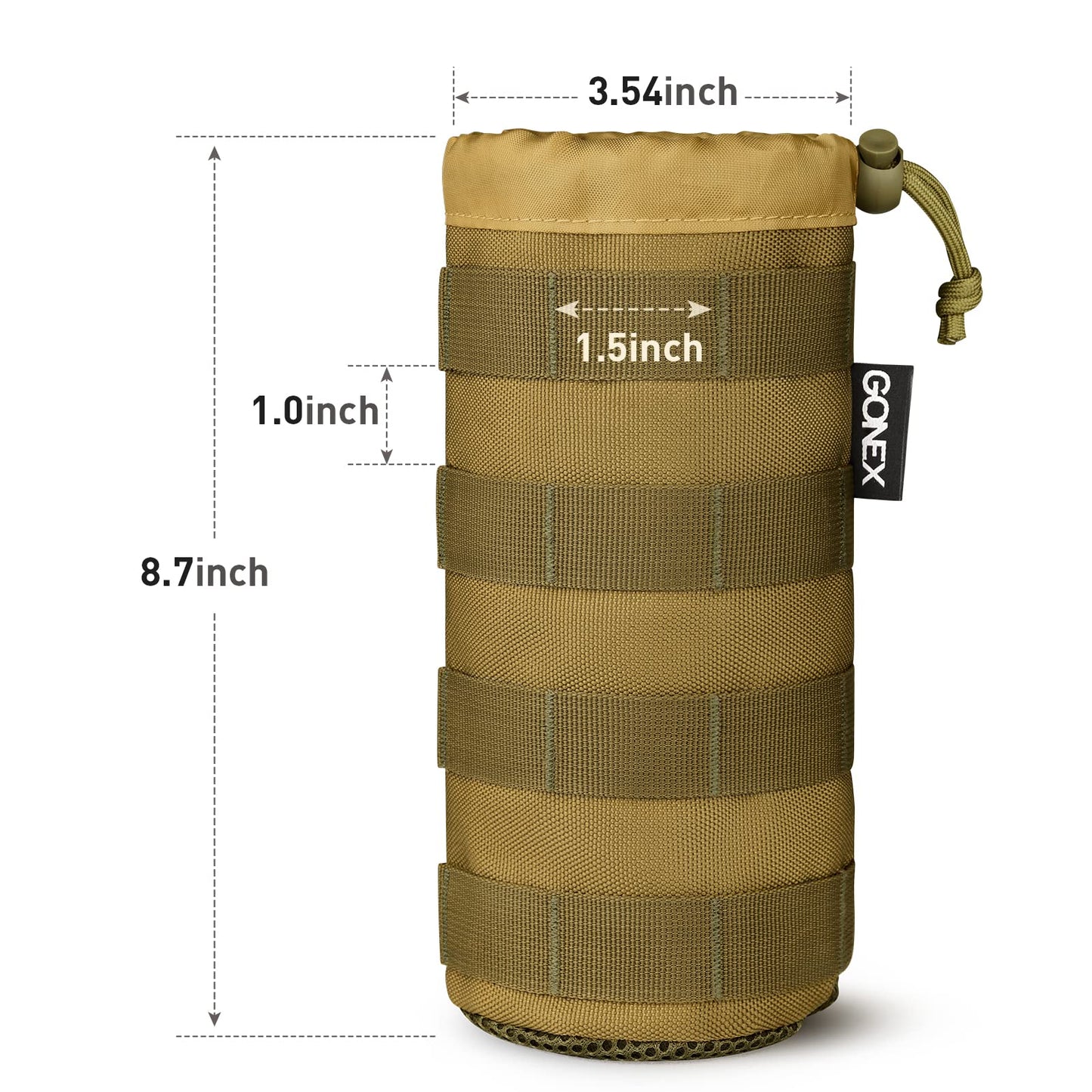 Gonex Tactical Military MOLLE Water Bottle Pouch Tan