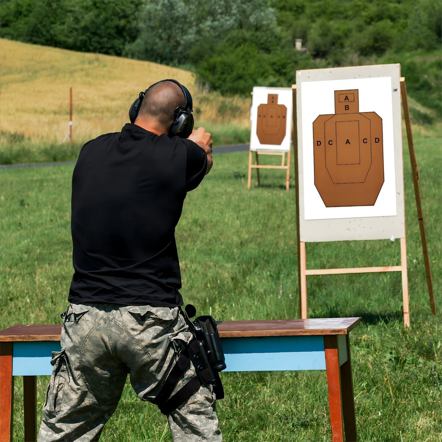 AmazingSpark 50 Pack IPSC/USPSA Practice Paper Shooting Targets 23" x 35" Silhouette Tactical Paper Target for Training Competition Torso for Handgun Pistol Rifle Shooting Range