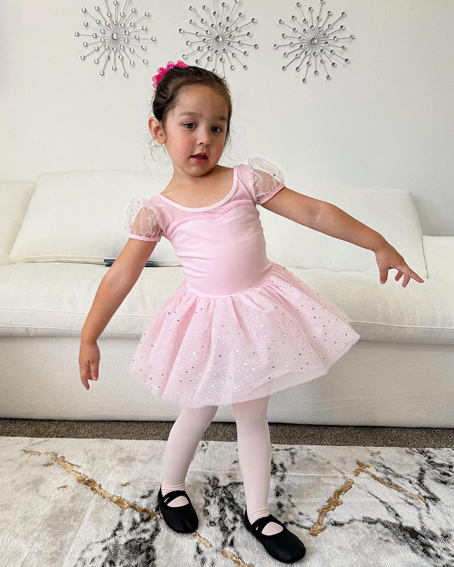 Stelle Girls Ballet Dance Tights Footed Toddler Kid,2Ballet Pink,4-6Years