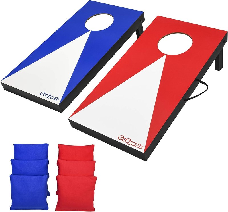 GoSports Portable Cornhole Set - 2 ft x 1 ft with 6 Bean Bags & 2 Boards | Ideal for Indoor & Outdoor Fun