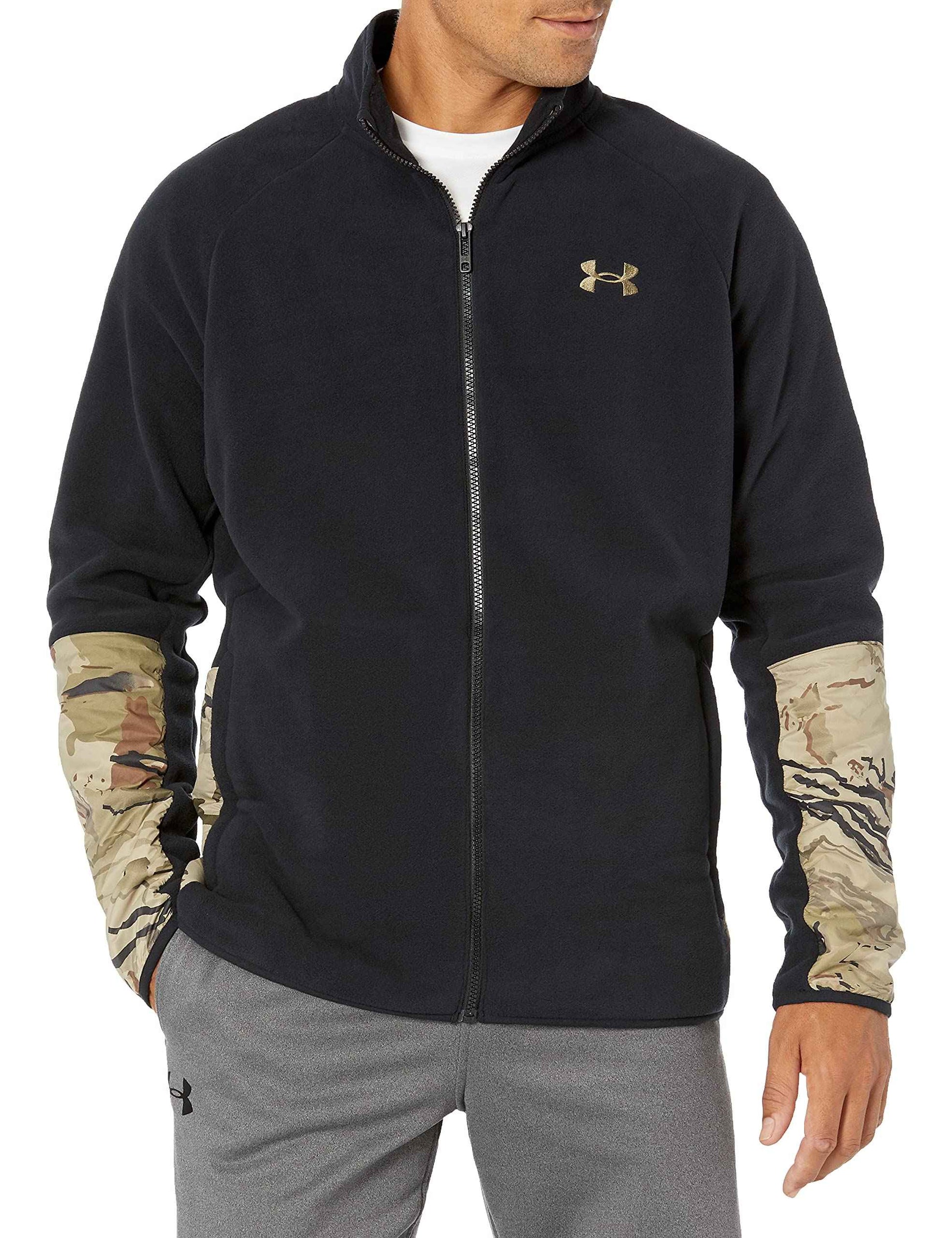 Under Armour Men's OD Polartec Forge Full-Zip T-Shirt, Black (001)/Bayou, Large