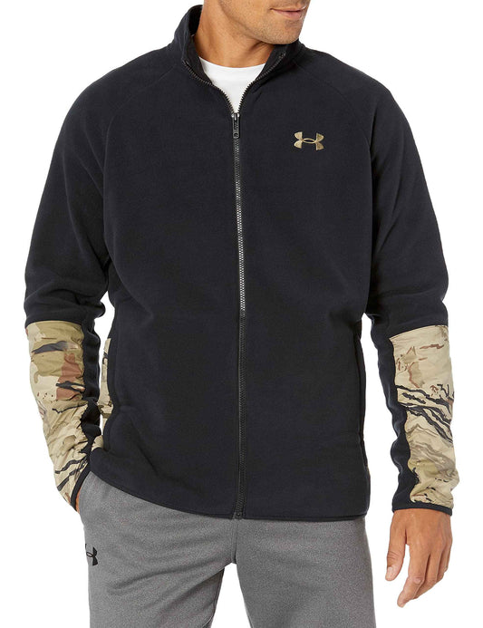 Under Armour Men's OD Polartec Forge Full-Zip T-Shirt, Black (001)/Bayou, Large