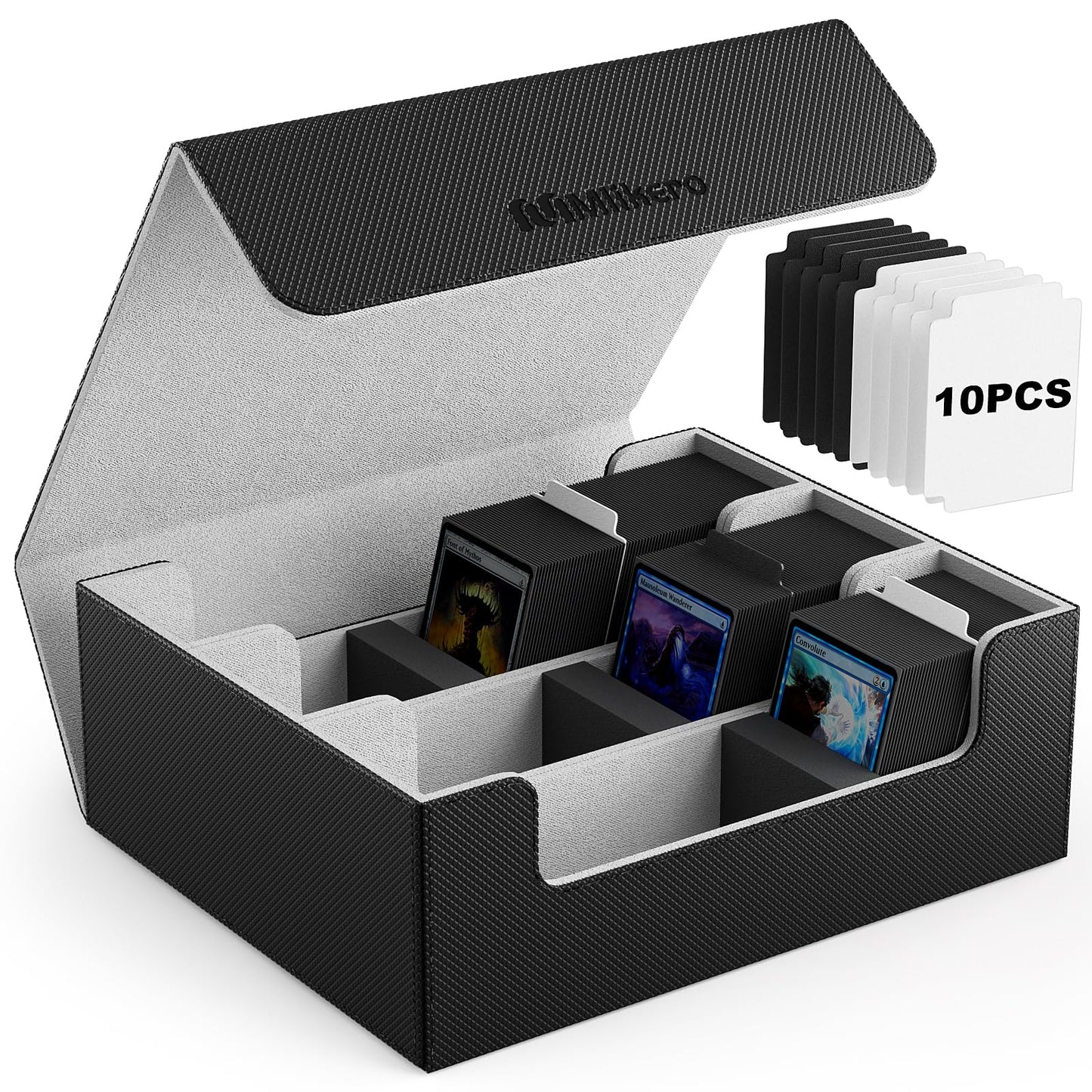 Mlikero 500 Black Card Sleeves and 1800+ Card Deck Box