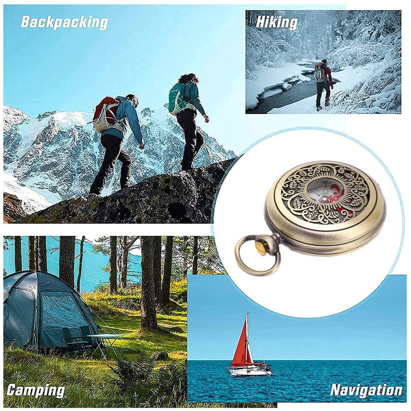 Moofey Compass, Brass Compass, Compas Watch for Outdoor Hiking