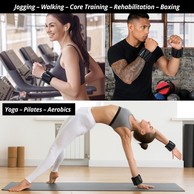 Wrist & Ankle Weights, Adjustable Bands for Women & Men Workouts, Set of 2 (1lb or 2lb each / 1kg or 2kg total). For Running, Jogging, Walking, Yoga, Dance, Pilates, Aerobics, Strength Training (Mocha, 2LB (1LB each))