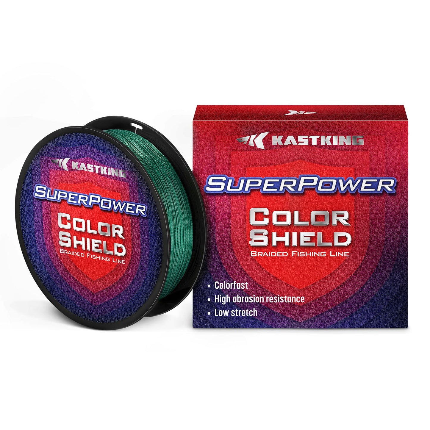 KastKing Superpower ColorShield Braided Fishing Line, Moss Green, 50LB, 300Yards, X4