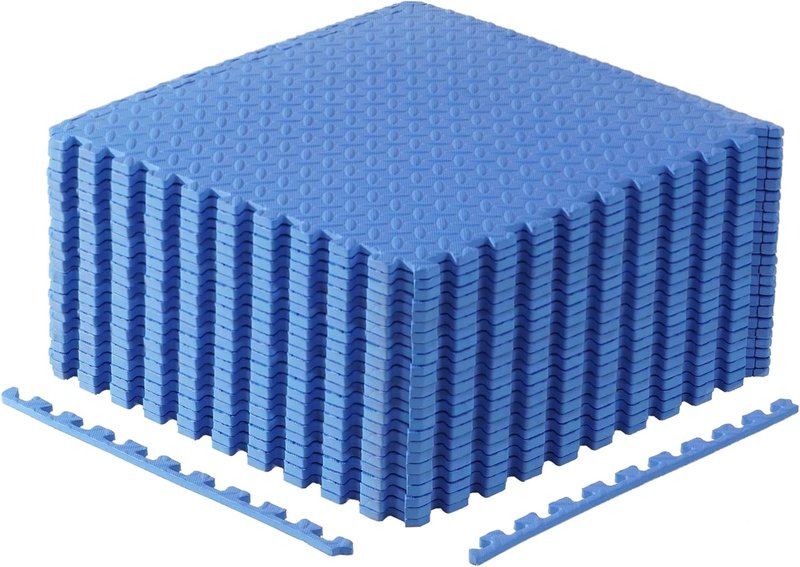 EVA Interlocking Foam Exercise Mats - 1/2” Thick Puzzle Tiles for Home Gym | Multiple Colors Available