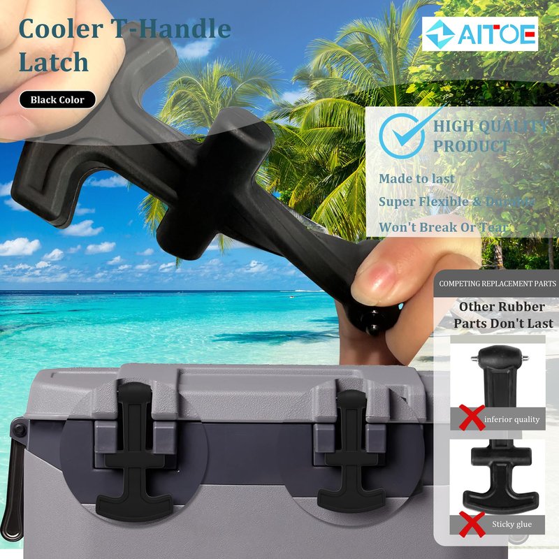 ZAITOE 2 Pack - Cooler T-Handle Latch with Hinge Pin Compatible with 25/50/ 72 Qt Ig-loo BMX/Overland Coolers Latches Replacement (Not Fit IMX Cooler)